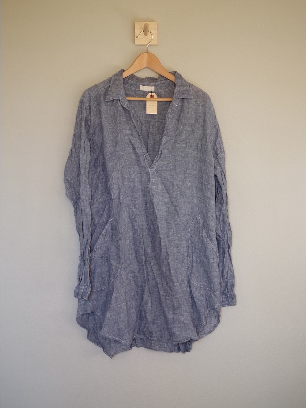NWT CP Shades Linen Blue Chambray Teton Tunic Shirt